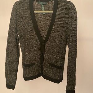 Ralph Lauren gray and black cardigan